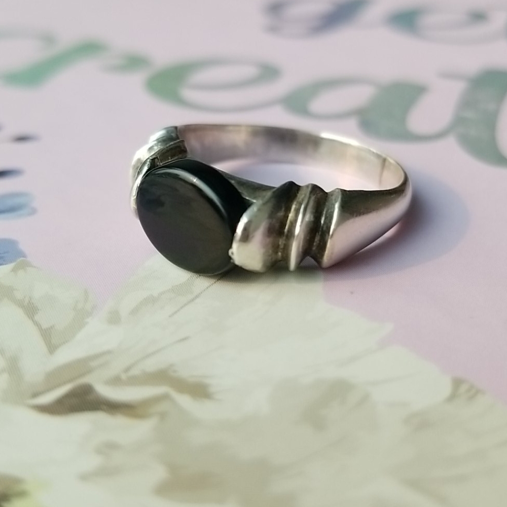 Black onyx ring.